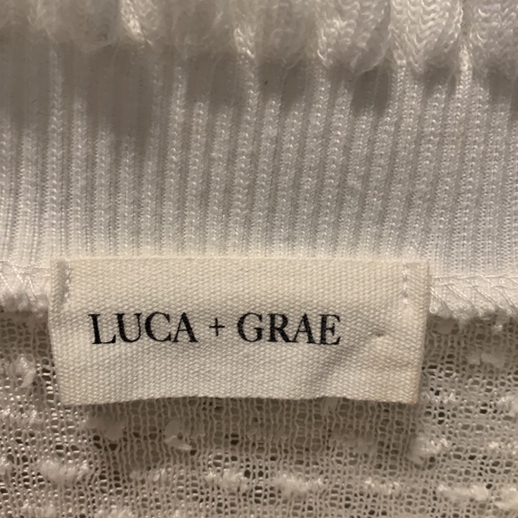Luca Grae Top Sweater White Ivory Eyelash Long Sleeve Women’s Sz Medium Large - Picture 7 of 11
